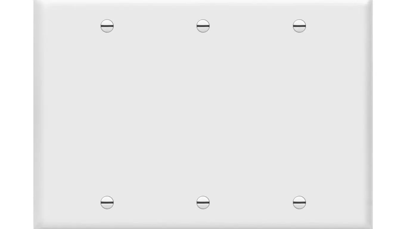 Enerlites 8803-W Blank Wall Plate 3 Gang White