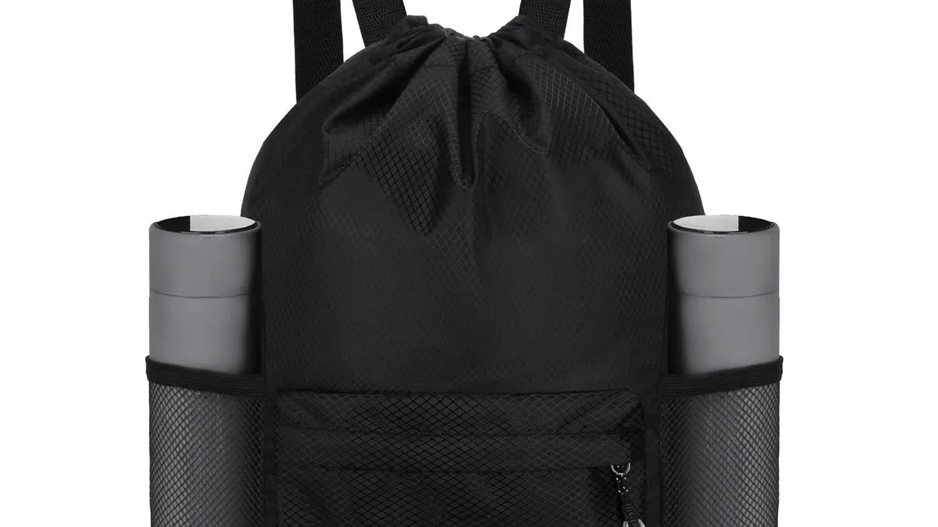 Natural Style Red Waterproof Drawstring Gym Bag L