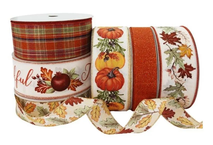 Wired Halloween and Harvest Ribbon 6pk