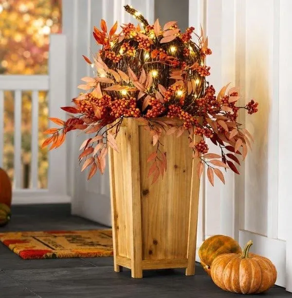 Pre-Lit Harvest Berry Topiary