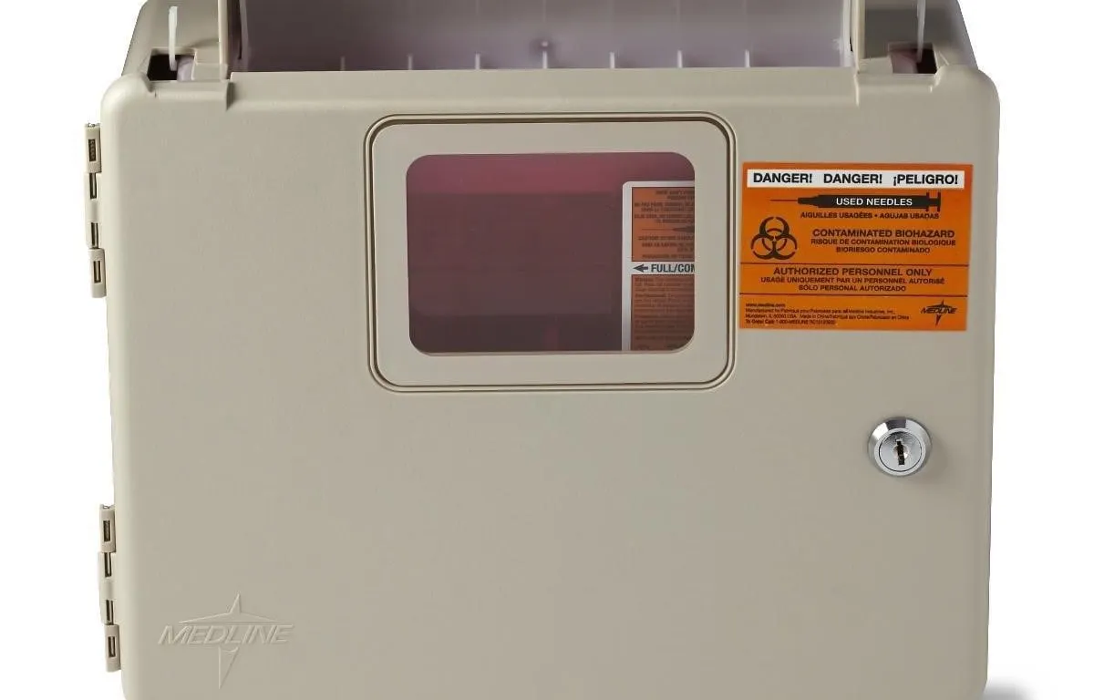 Medline Locking Sharps Container Cabinet