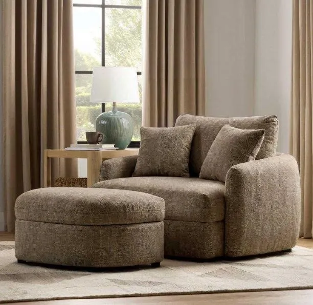 Oversized Cuddle Chair and Storage Ottoman