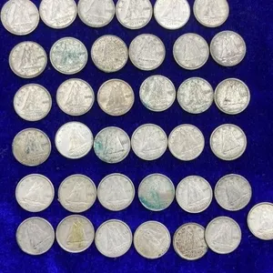 Lot of Canada 10 Cent Silver Coins