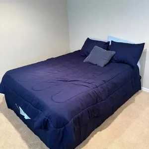 Queen Bed Fram & Bedding Set