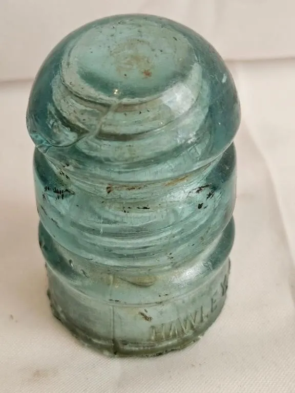 Vintage Aqua Glass Electrical Insulator