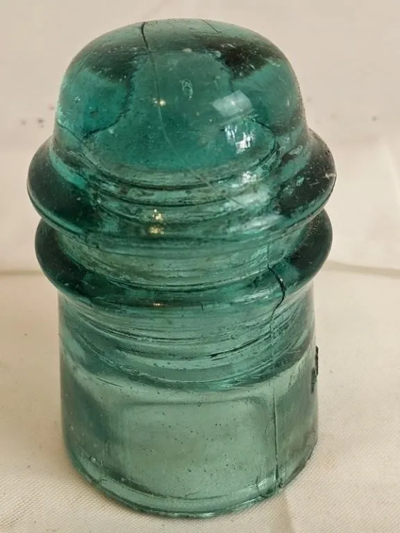 Vintage Aqua Glass Telegraph Insulator