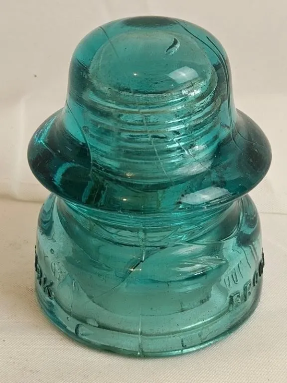 Vintage Brookfield Aqua Glass Insulator