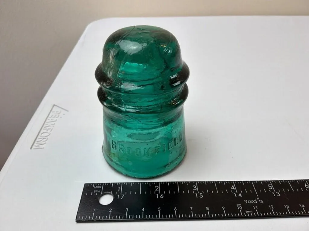 Vintage Brookfield Aqua Glass Insulator