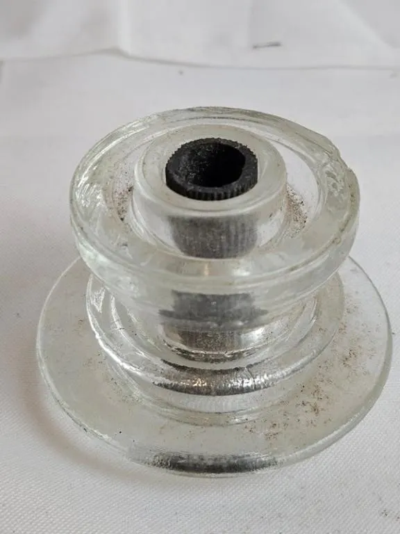 Clear Glass Spool with Threaded Insert