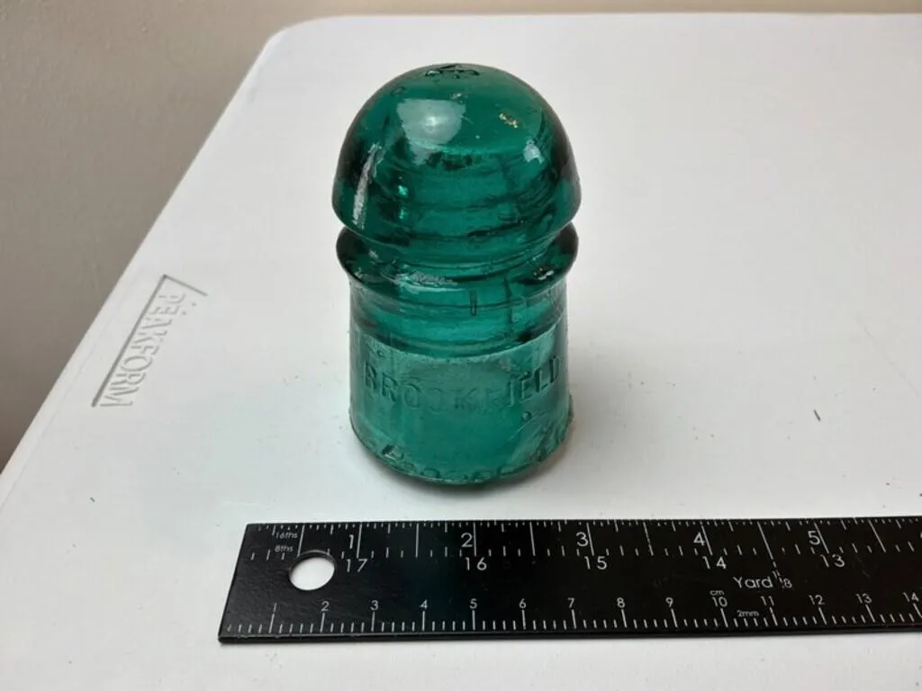Vintage Green Brookfield Glass Insulator