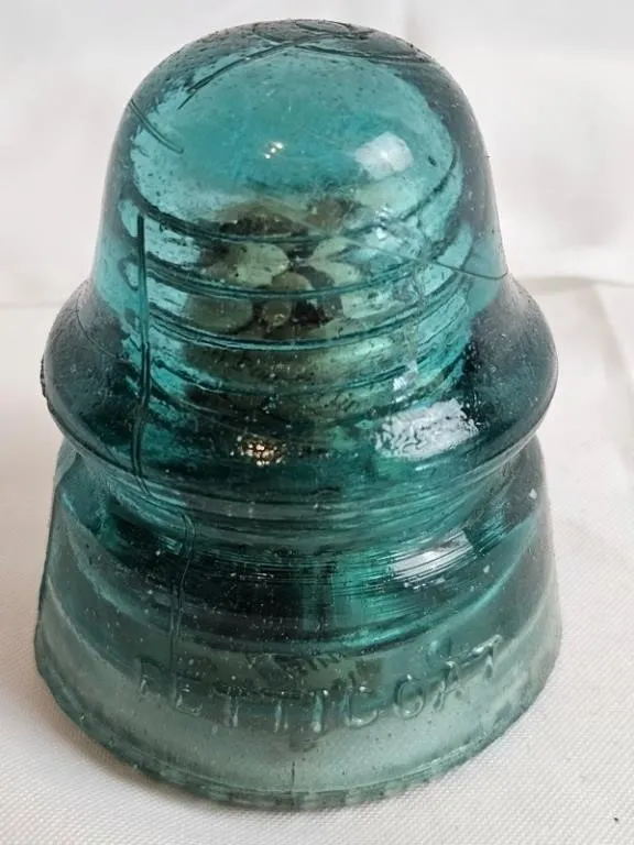 Vintage Petticoat Aqua Glass Insulator