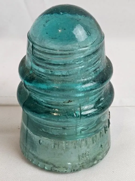 Vintage Aqua Glass Telegraph Insulator