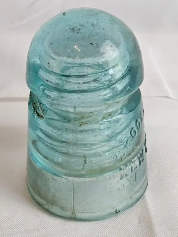 Vintage Aqua Glass Brookfield Insulator