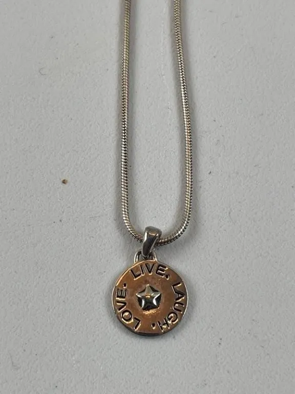 Sterling Silver Snake Chain Star Pendant Necklace