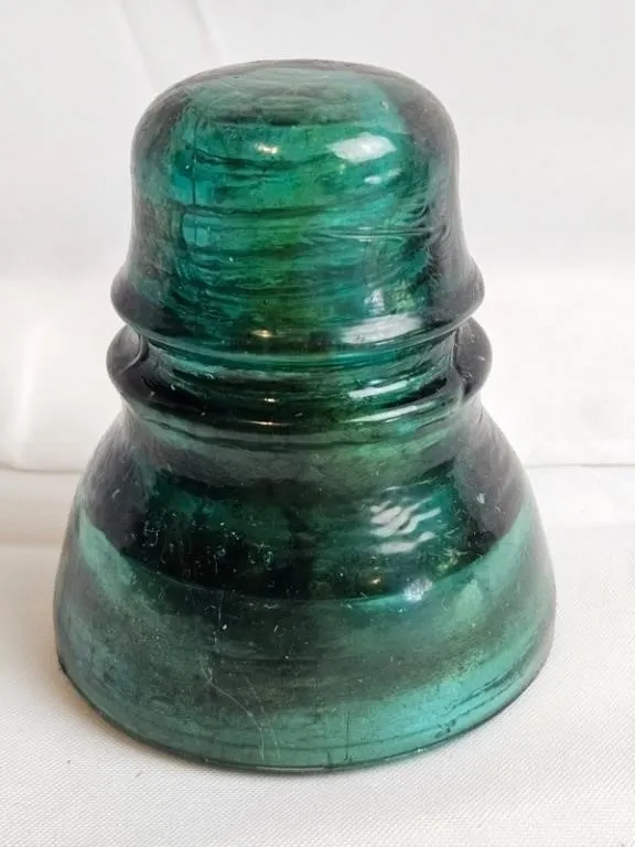 Vintage Green Glass Utility Insulator