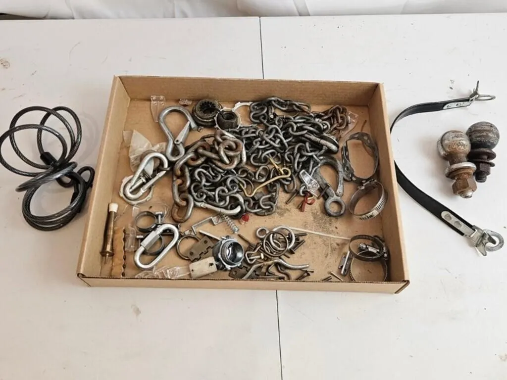 Mixed Hardware Lot - Chains, Hooks & Cables
