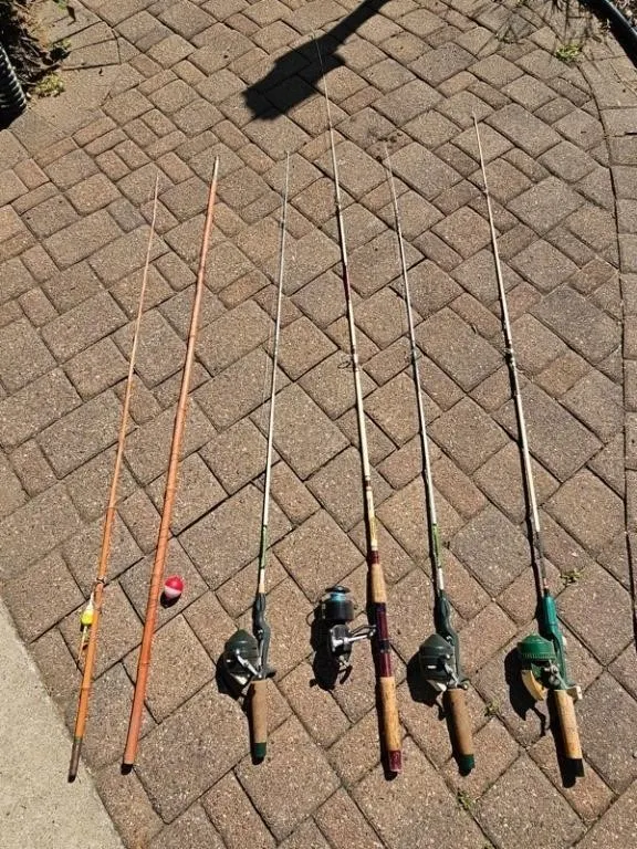 Vintage Fishing Rods & Reels (Lot of 6)