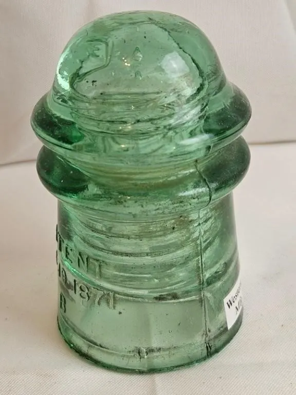 Antique Western Union Telegraph Insulator 1871