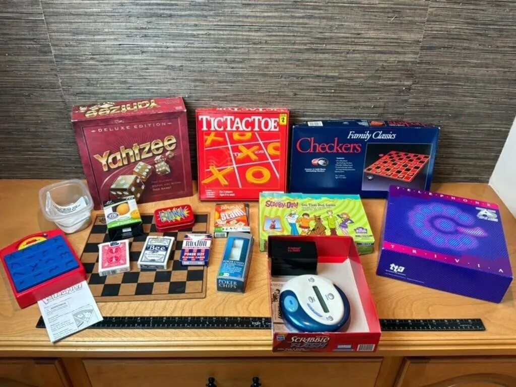 Mixed Board Games & Playing Cards (Lot of 14)