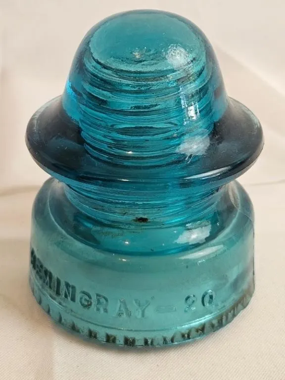 Vintage Hemingray-20 Aqua Glass Insulator
