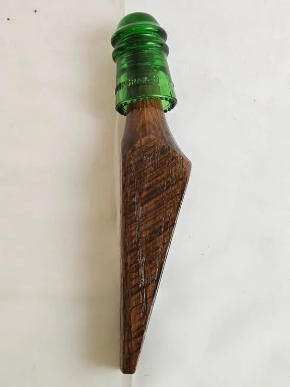Vintage Hemingray-9 Green Glass Insulator
