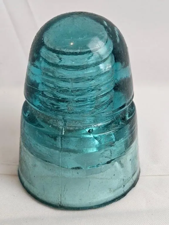 Vintage Aqua Glass Electrical Insulator