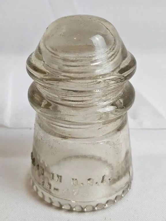 Vintage Hemingray-9 Clear Glass Insulator