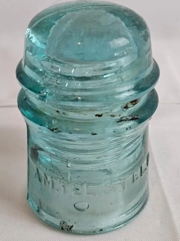 Vintage Aqua Glass AMERICAN Insulator