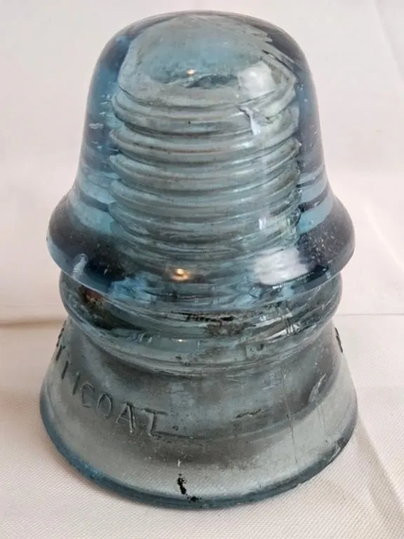 Vintage H.G. Co Aqua Glass Insulator