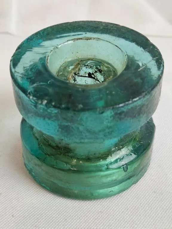 Vintage Turquoise Glass Electrical Insulator