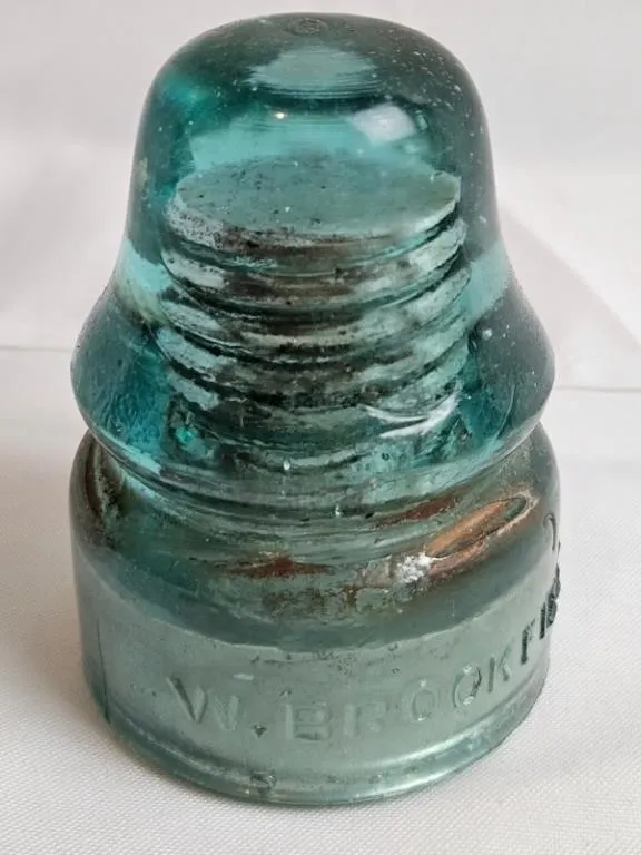 W.E. Brookfield Aqua Glass Insulator