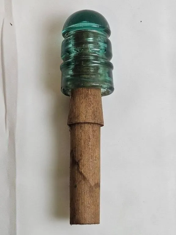 Glass Insulator Wood Display Piece