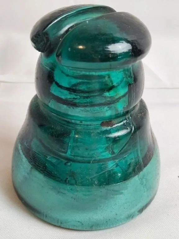 Vintage Teal Glass Insulator