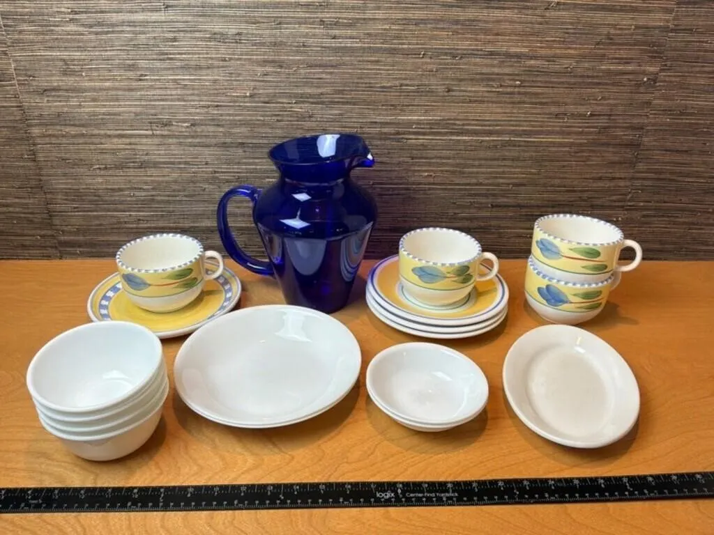 Corelle & Hand-Painted Tableware (Lot of 20)