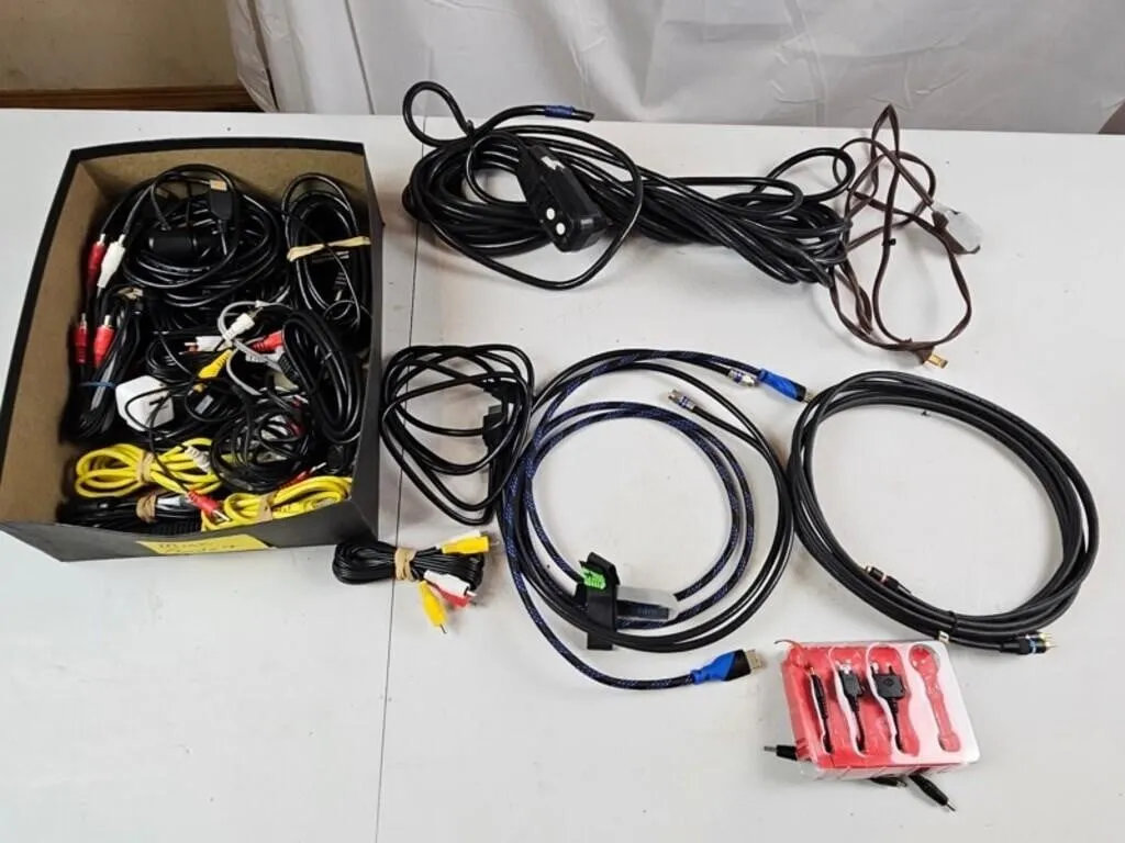 Mixed Lot Audio, Video & Power Cables