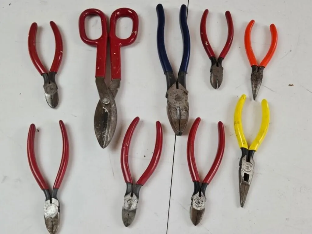 Klein Tools & Mixed Pliers (Lot of 9)