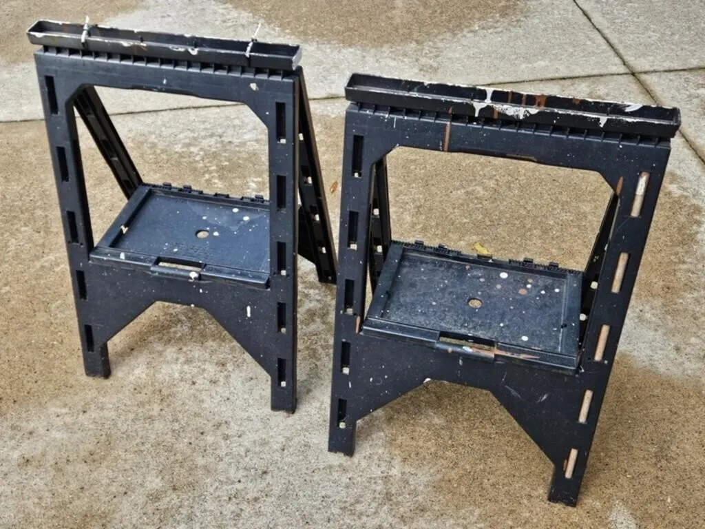 Pair of Folding Plastic Sawhorses