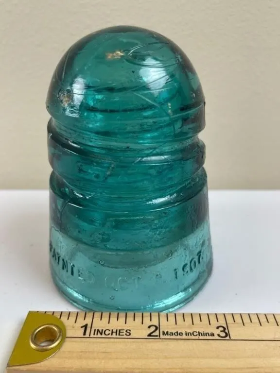 Aqua Glass Insulator - Patent Oct. 8, 1907
