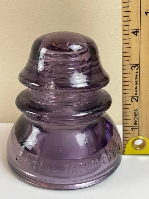 Vintage Purple Whitall Tatum Glass Insulator
