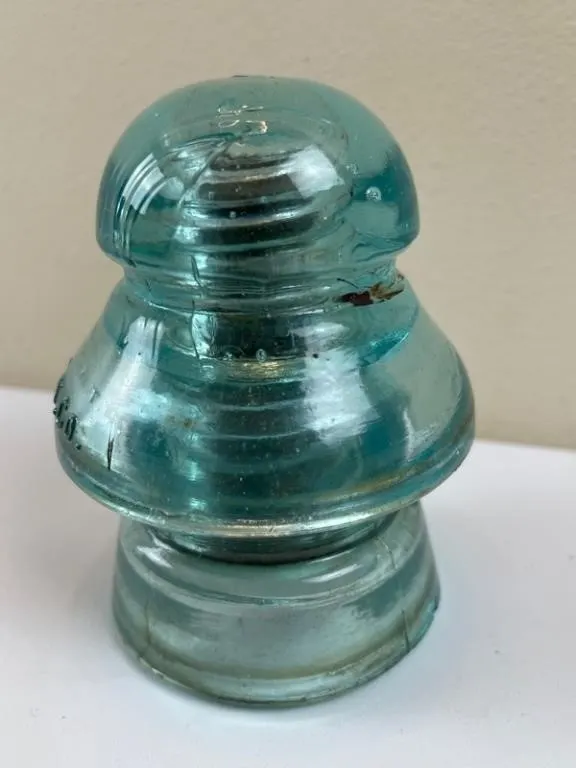 Vintage A.T.&Co. Aqua Glass Insulator