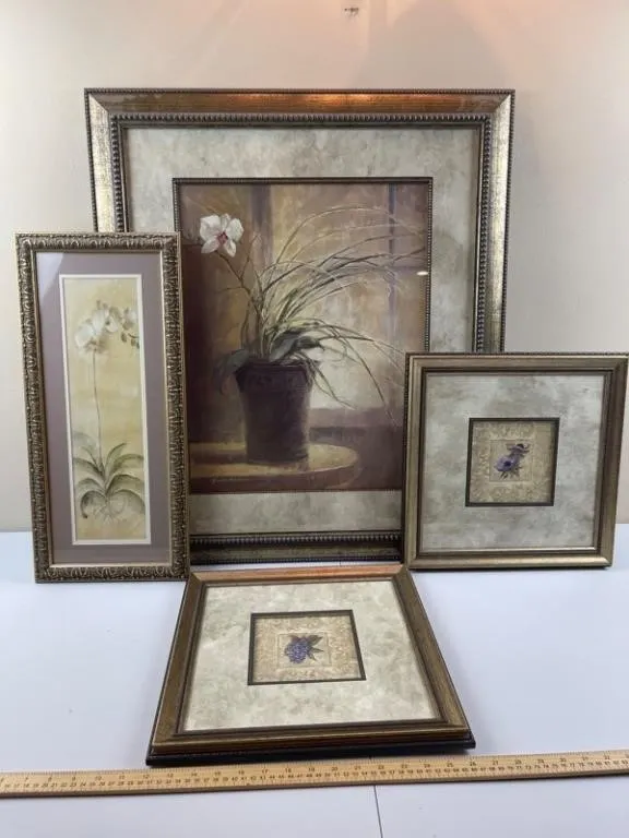 Framed Floral Artwork Collection (Lot of 4)