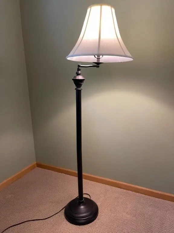 Adjustable-Arm Ornate Floor Lamp
