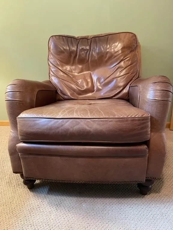 Brown Leather Recliner Armchair