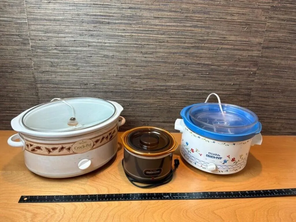 Vintage Rival Crock-Pot Slow Cookers (Lot of 3)