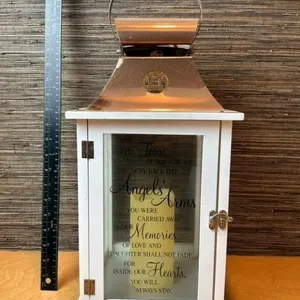 Decorative Memorial Lantern with Glass Panels