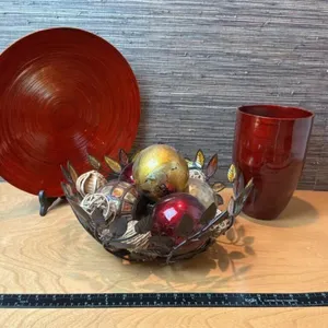 Red Decorative Home Decor Set (3pc)