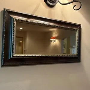Ornate Carved Wood-Frame Wall Mirror