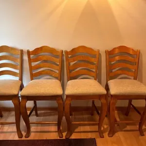 4 Ladder-Back Bar Stools - 24in Seat Height
