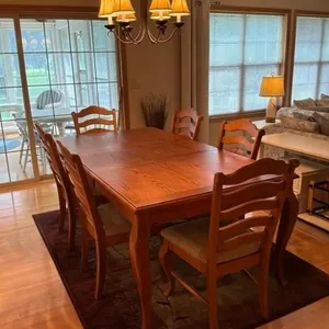 Dining Table with 8 Ladder-Back Chairs