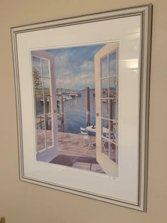 Signed C. Saye Dockside at the Marina Print
